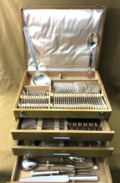 Christofle, Apollo - Ménagère pour 12 personnes (24) - Art Déco