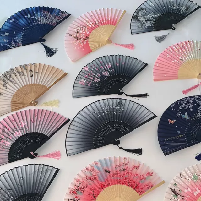 Bamboo Fold Hand Fans Wedding Chinese Japanese Fan Children China Antique Foldin