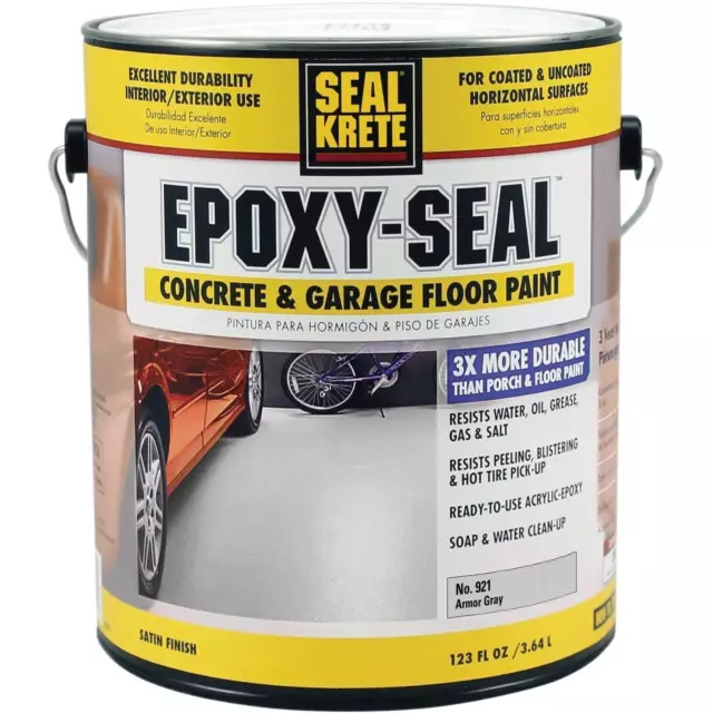 Armor Gray, Seal Krete Epoxy-Seal Low VOC Concrete and Garage Floor Paint, Gallo