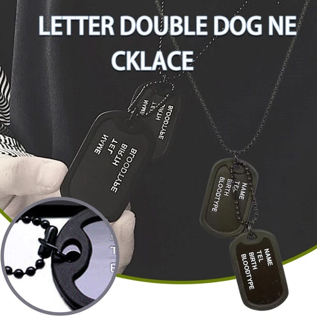 Collier de chien homme Army ID Tag double chien pendentif pendentif