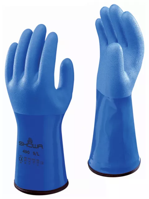 Showa Work Gloves Thermal Insulated PVC Waterproof Safety Cold Chemical Oil Use