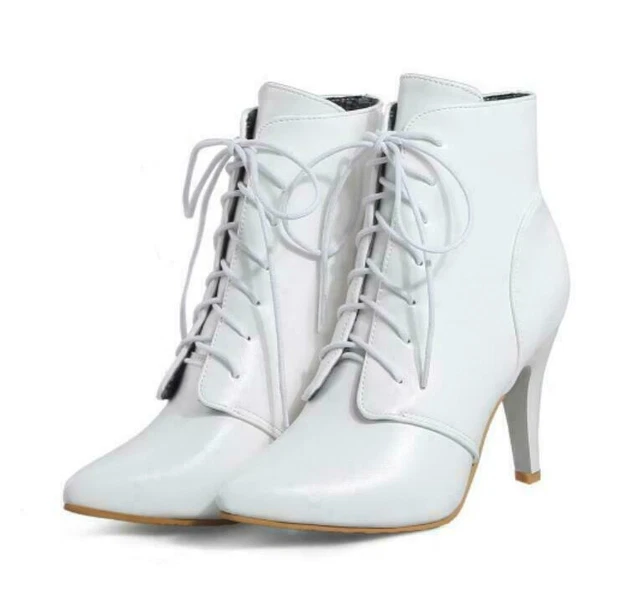 Womens faux leather High Stilettos Heels shoes Bootie Ankle Boots