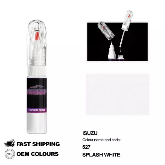 Para Los Modelos Isuzu Splash White 527 Touch Up Pintura Pen Scratch Chip...