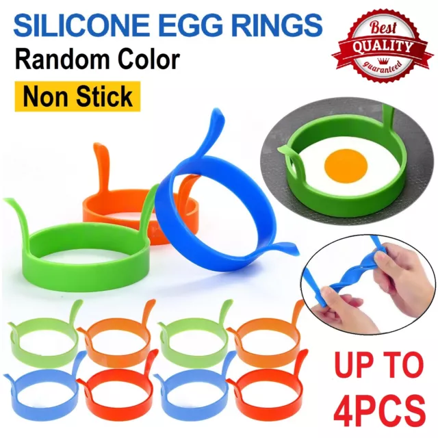 New Silicone Egg Rings Tools Kitchen Fried Egg Pancake Handles Non Stick Baking