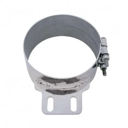 United Pacific 10321 Exhaust Clamp   7", Stainless, Butt Joint, Straight Bracket