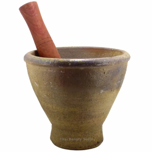 Clay Mortar and Pestle Thailand - Various Style - Papaya Salad Som Tum Krok RARE