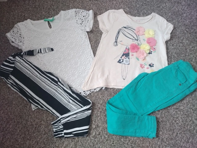 Girls Outfits Bundle Next/Nutmeg Tops And George/Primark Trousers 5-6 Years