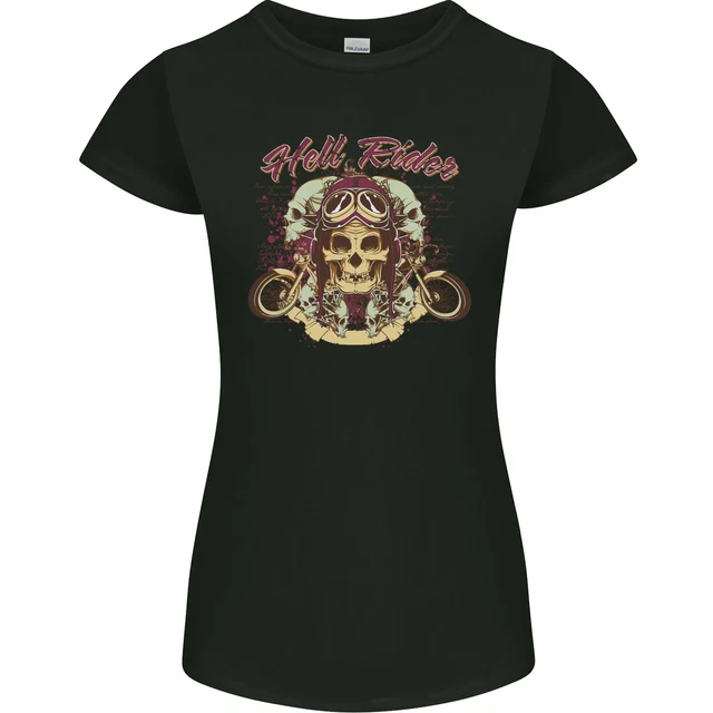 T-shirt Hell Riders moto biker donna petite cut