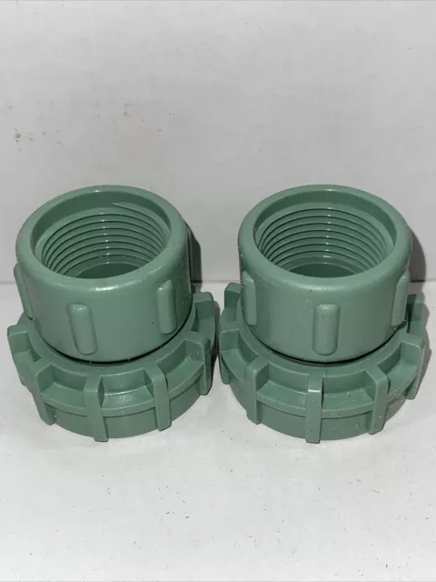1 PAIR - Orbit #57193 1-Inch Manifold Female Swivel Adapter/NIP/GREEN