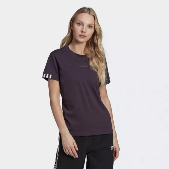 Adidas Originals RYV Purple T-Shirt for Women Top Casual Sport Gym BrandNew UK12