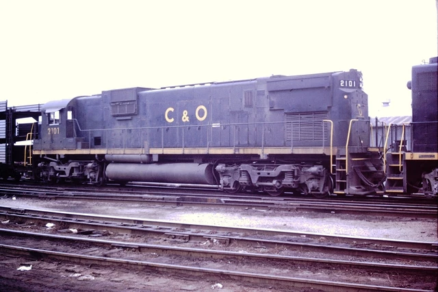 Chesapeake & Ohio C&O Railroad Alco Century C630 #2101 Original Kodachrome Slide