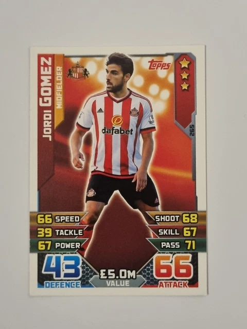 Match Attax Saison 15/16 #265 Jordi Gomez - Sunderland FC