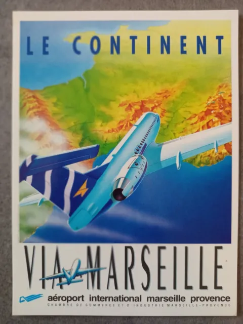 (CP094) Carte affiche Illustrateur Le Continent via Marseille