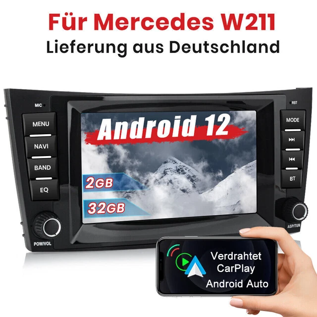 Autoradio Android 14 Erisin Pour Mercedes Classe E/CLS W211 W219 - Snapdragon 8+128Go - CarPlay/Android Auto Sans Fil - GPS, DSP, 4G - Écran Tactile 2 DIN
