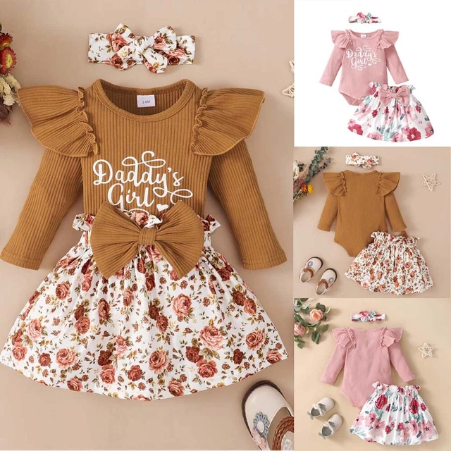 Abiti floreali a costine neonate bambine neonate romper abito cippato abiti