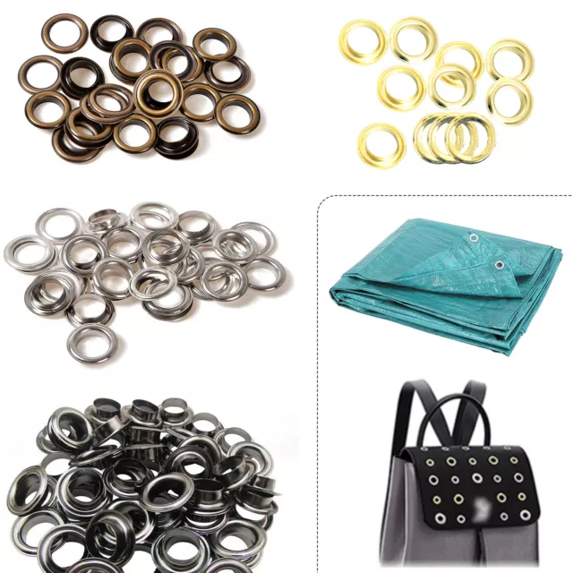 1000 Metal Eyelet with Washer Leather Craft Banner Repair Grommet Ring 4mm-20mm