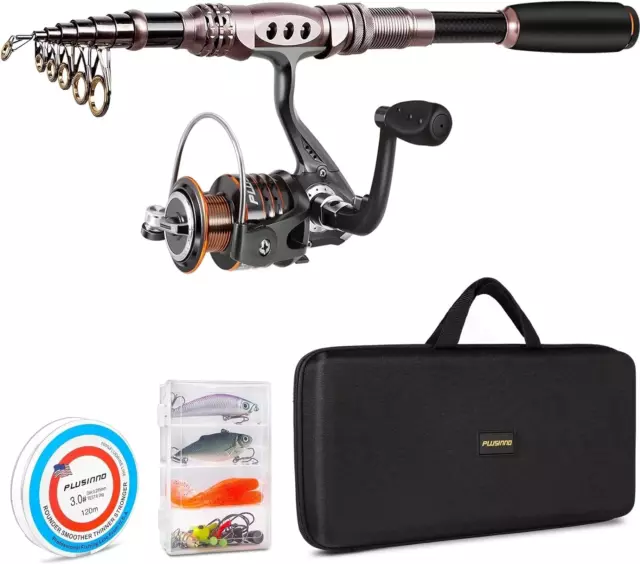FISHING ROD AND Reel Combos Set,Telescopic Fishing Pole with