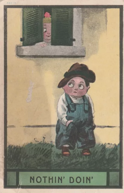 a children old antique comic postcard greetings people england