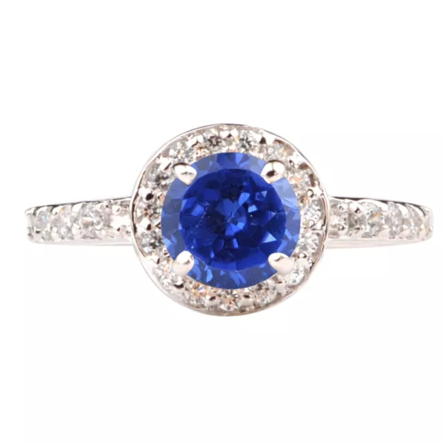 1.60 Carat 100% Natural Blue Tanzanite IGI Certified Diamond Ring In 14KT Gold