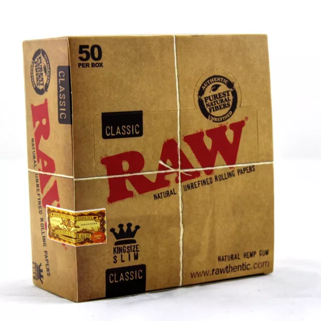 RAW CLASSIC King Size Slim 110mm Natural Unrefined Rolling Papers, Multilisting 2