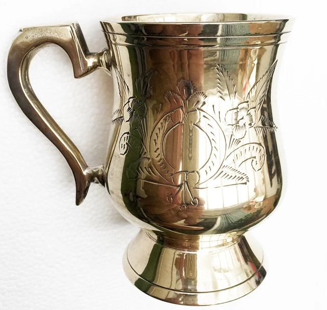 Vintage EPNS 1 Pint Brass Tankard Mug