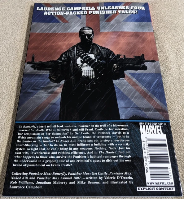 Punisher Frank Castle MAX Naked Kills Trade Paperback TPB - Marvel 1st Printing 3