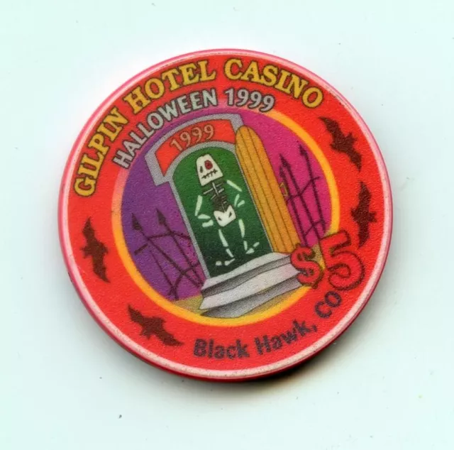 5.00 Chip from the Gilpin Casino Black Hawk Colorado Halloween 1999