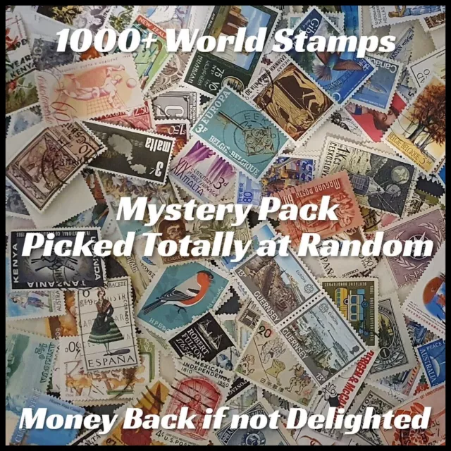 1000+ Mystery Pack Of All World Stamps Off Paper Min. 30% Large Or Commemorative