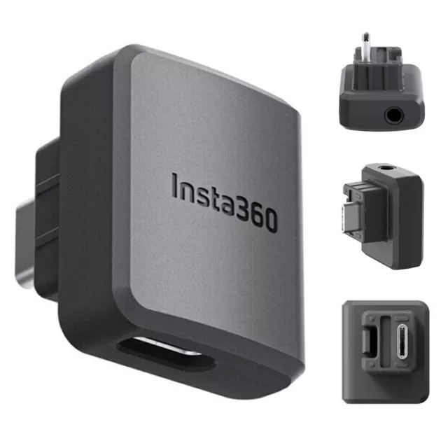 For Insta 360 ONE RS Action Camera 3.5mm Horizontal Mic Adapter Charging