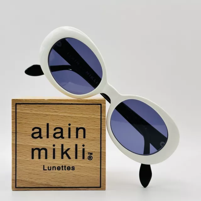 Alain Mikli Lunettes de Soleil Femmes Ovale Blanc Noir Nominale Mod. 7124