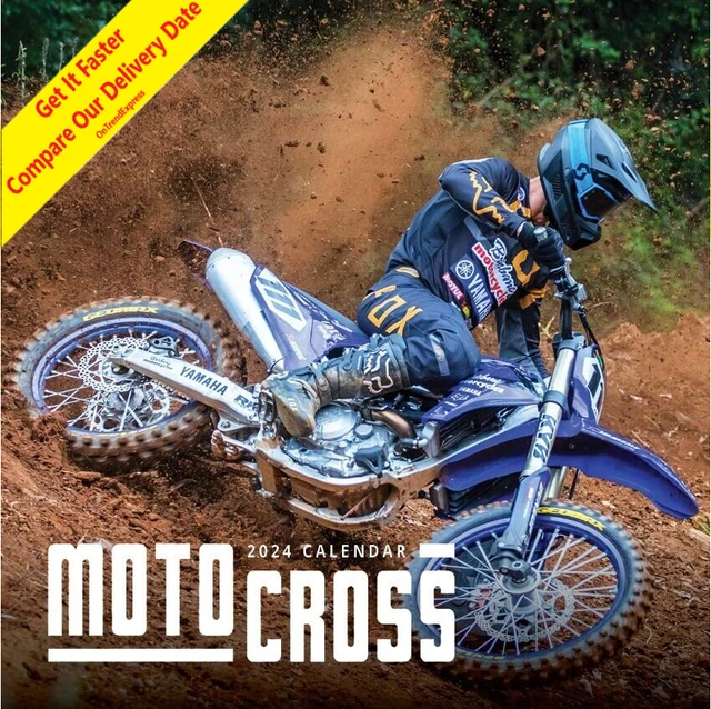 2024 CALENDAR MOTOCROSS Square Wall Calendar by Paper Pocket 30cm x