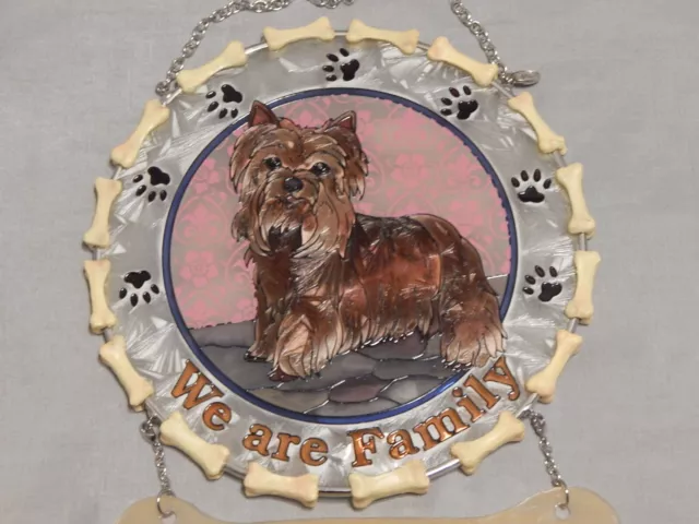 Amia Hand Painted Yorkshire Terrier Yorkie Dog Suncatcher 2