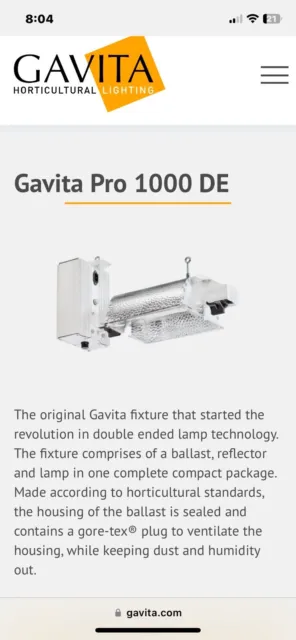 Gavita pro E-Series 1000e DE 120-240v