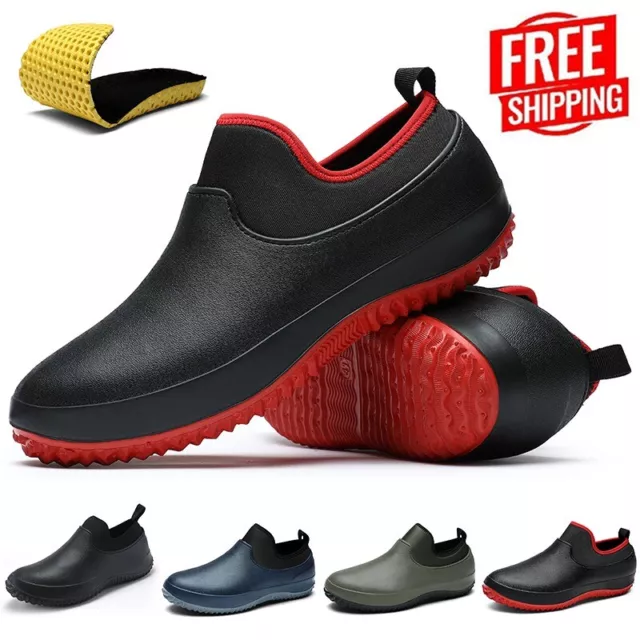 MENS WOMENS NON-SLIP Chef Shoes Slip on Work Boots Oilproof Kitchen ...