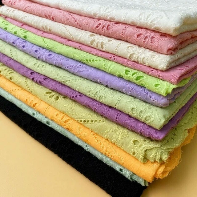 Reine Baumwolle Tuch Spitze Stoff Blumenmuster Hohl Aus Bestickt Tuch DIY Nähen