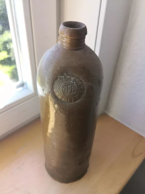 Biliner Sauerbrunn antike Flasche alt Wasserflasche Steinzeug Steingut 2