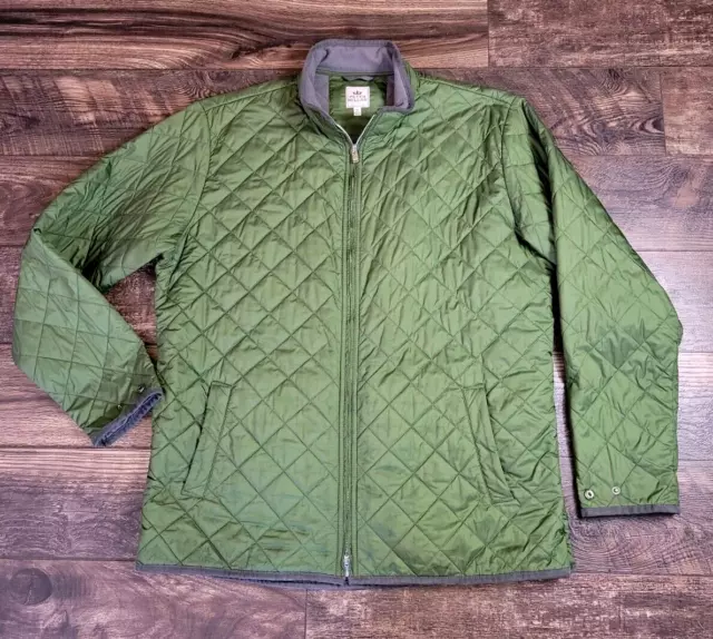 Peter Millar Suffolk Quilted Jacket Full Zip Lightweight Green Coat Mens Size XL