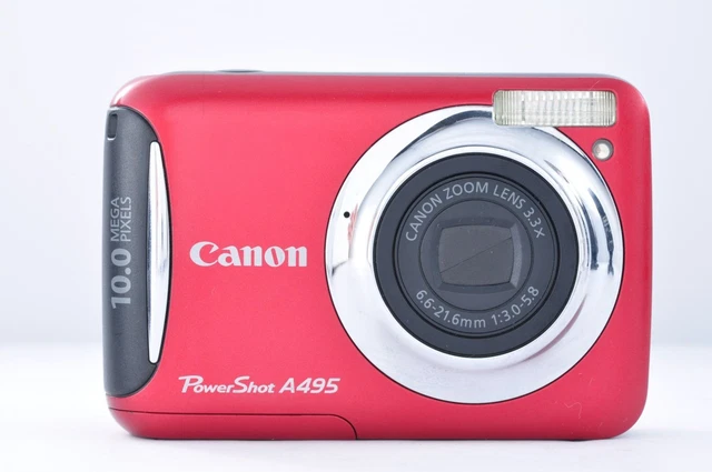 CANON POWERSHOT A495 Compact Digital Camera Red Tested Excellent