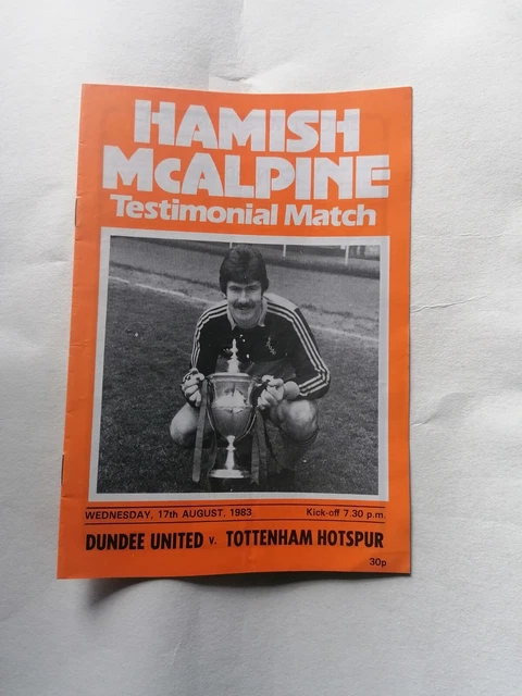 HAMISH MCALPINE TESTIMONIAL Programme £2.99 PicClick UK