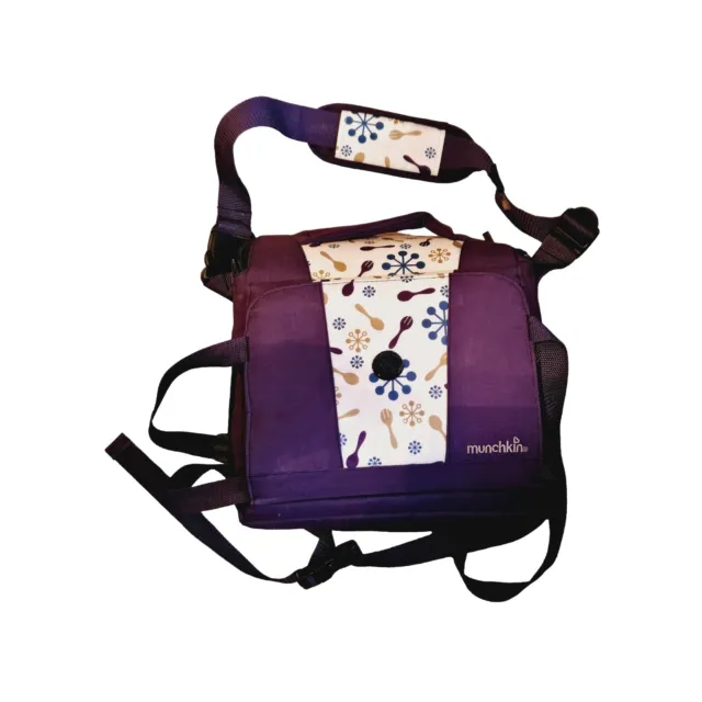 Munchkin Travel Highchair Booster Seat Purple / Cream Bag