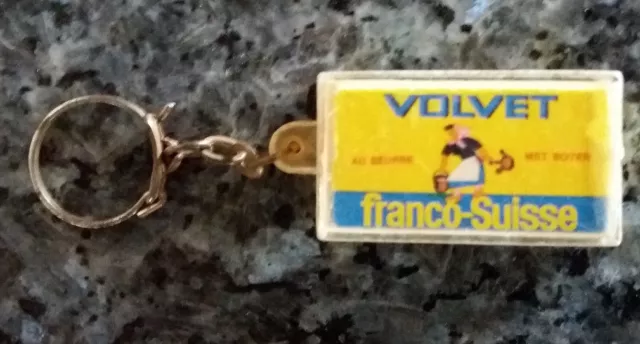 Porte-clé publicitaire Fromage Volvet au beurre Franco-Suisse Vintage