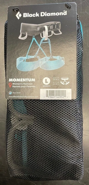 Black Diamond Momentum Harness for Women Large Aqua Verde