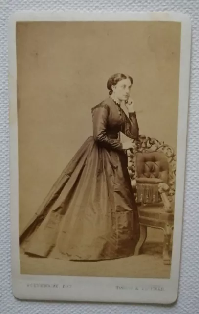 Schemboche Torino Firenze Fotografia Cdv Ritratto Ricordo Femminile Pensierosa