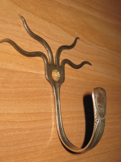 VTG Hand Forged Flatware Coat Hook Kitchen Hanger Handcrafted Forks NY Artist