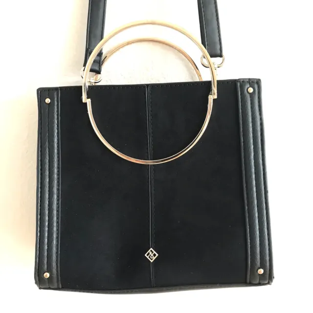 Call It Spring Black Faux Leather Convertible Crossbody Bag Handbag Lined Black