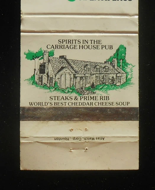 1970S GALLAGHER'S OLD Irish Steak House Cheddar Soup Corpus Christi TX