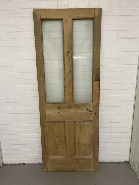 Vintage Reclaimed Victorian Pine Glazed Internal 4 panel Door 1990 or 1995 x 750