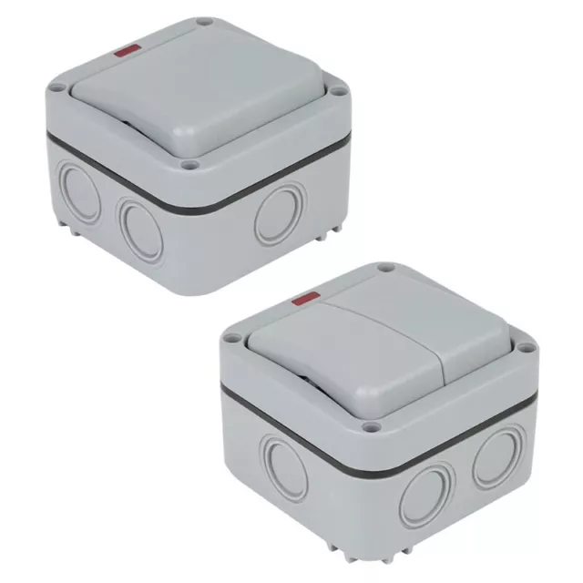 Ip66 enchufe impermeable para exteriores con interruptor, caja de  conexiones impermeable, enchufe exterior de doble pared para cocina, baño