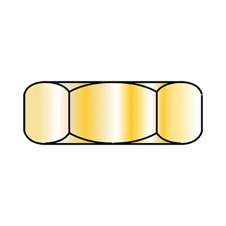 Zoro Select 50Njy 1/2-13 Hex Jam Nut Zinc Yellow