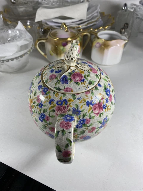 Royal Winton England Grimwades Old Cottage Chintz Tea Pot Strawberry Fenial Cn 4
